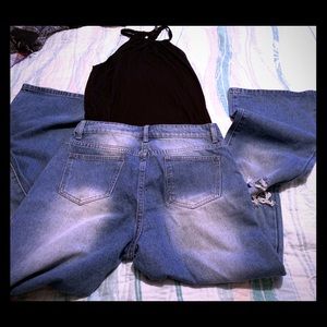 Distressed jean- high waist!! CUTE!